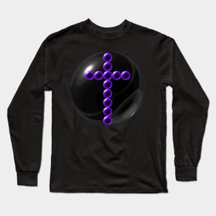 Purple Cross in Glass Ball Long Sleeve T-Shirt